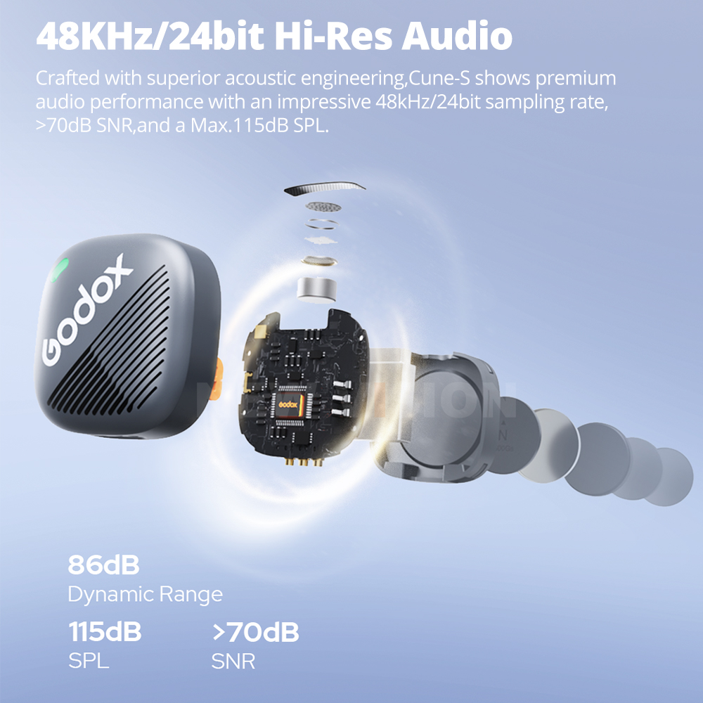 Microphone Capsule - Godox Cube-S 2.4GHz Kablosuz Mikrofon Sistemi