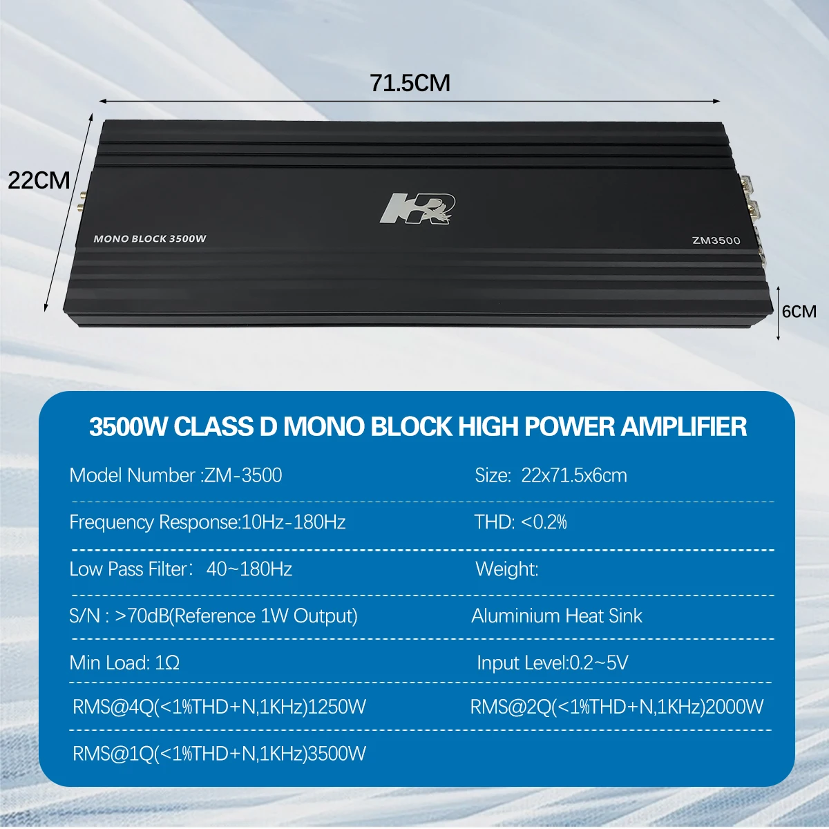 Class D Amplifier - 2026 Zeming Audio ZM-3500 Monoblok D