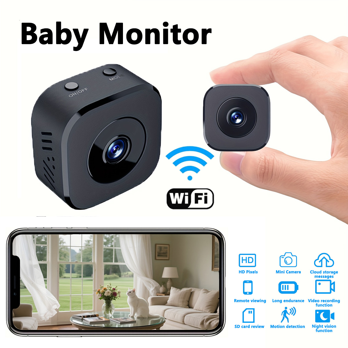 Usb Sound Card - 1080P HD Mini WiFi Kamera Kapalı