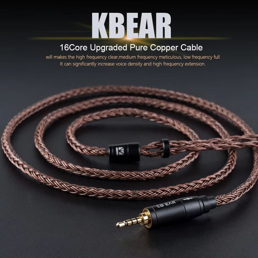 Trs Cable - KBEAR 16 çekirdekli 2 pinli IEM