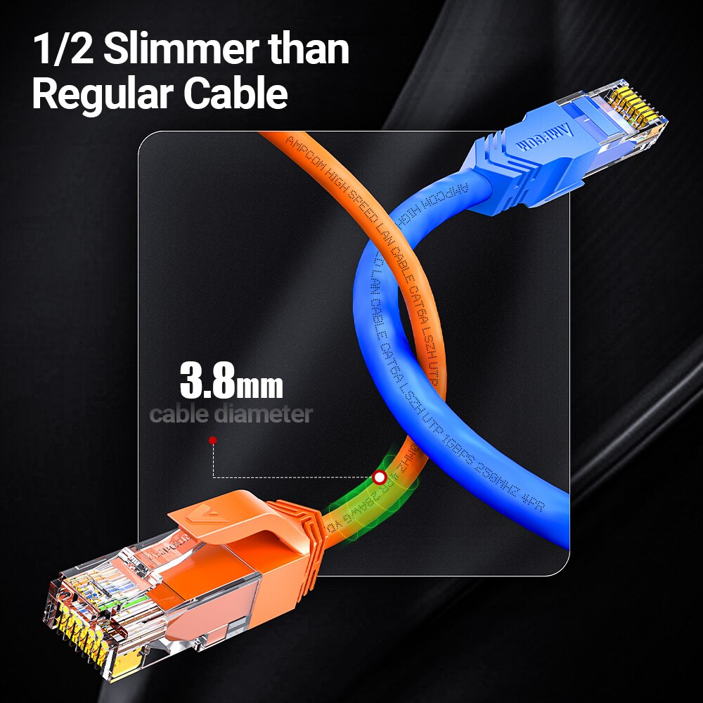 AMPCOM Ultra ince Cat6a ağ kab - Rj45 Jack incelemesi ve fiyatı