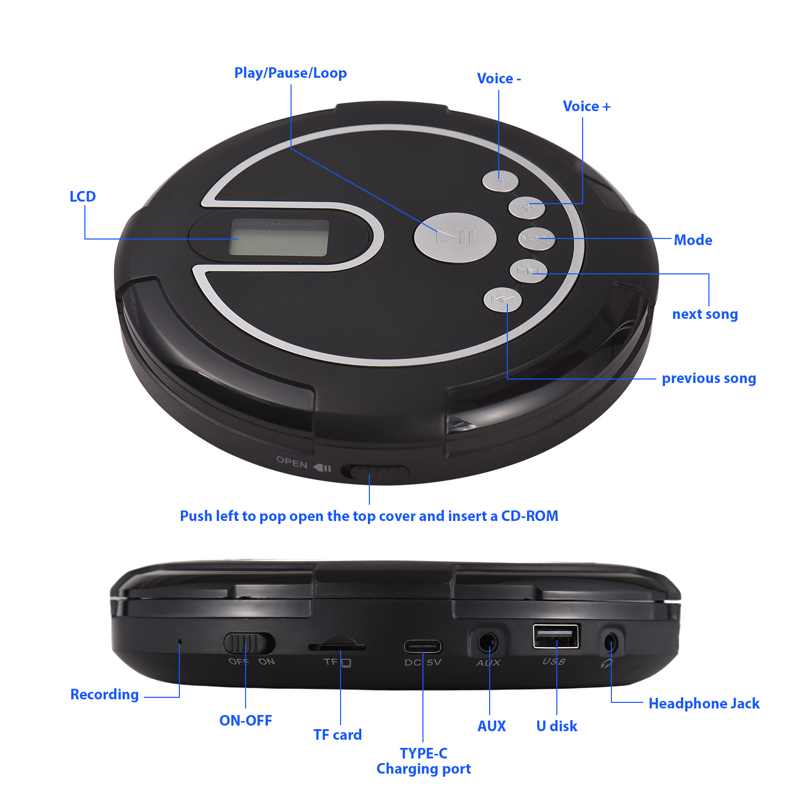 Kablolu Kulaklıklı CD Çalar BT - Speaker Wire incelemesi ve fiyatı