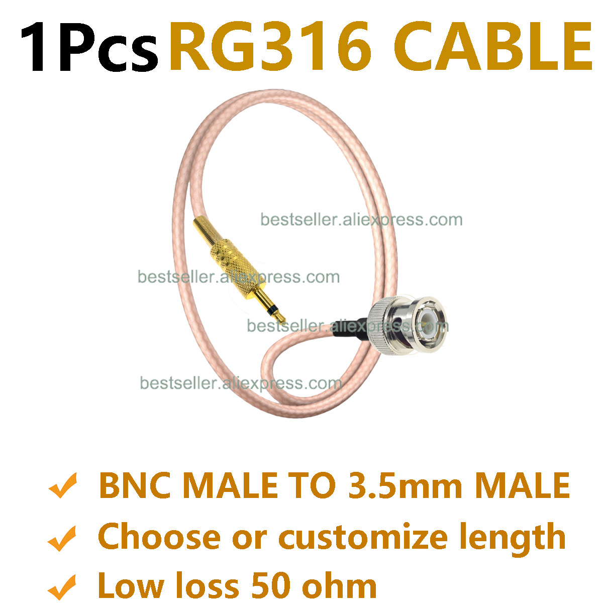 1 Adet RG316 BNC Erkek - 3.5mm - Audio Jumper Wire incelemesi ve fiyatı