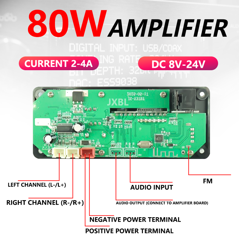 80W Bluetooth 5.0 MP3 Dekoder  - Dac Board incelemesi ve fiyatı